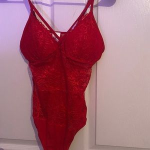 Red Lace Bodysuit never worn